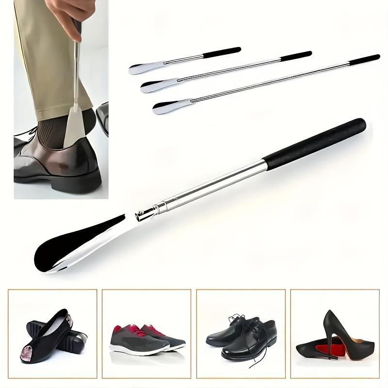 Flexible Stainless Steel Adjustable Shoe Horn, Multipurpose Non-slip Handle Shoe Pick, Shoe Horn for Elderly & People with Reduced Mobility