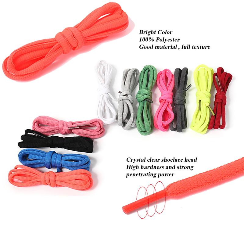 GEN BIGBOTTLE 2 Pairs Oval Shoe Laces For Athletic Running Hiking Shoes Sneakers, Half Round Heavy Duty Boot Laces, Shoelaces