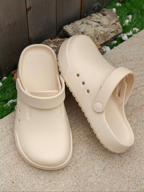 Women's Minimalist Round Toe Waterproof Plain Color Clogs, Casual Comfortable Non-slip Clogs, Fashionable Shoes for Indoor & Outdoor Wear