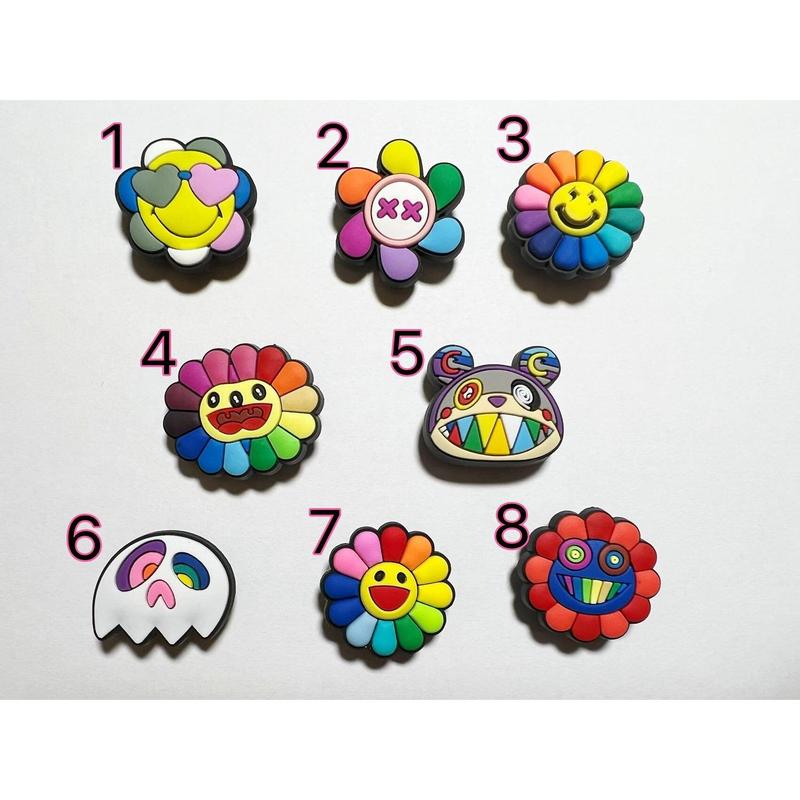 Colorful Rainbow flowers Theme Fancy shoe charms and more