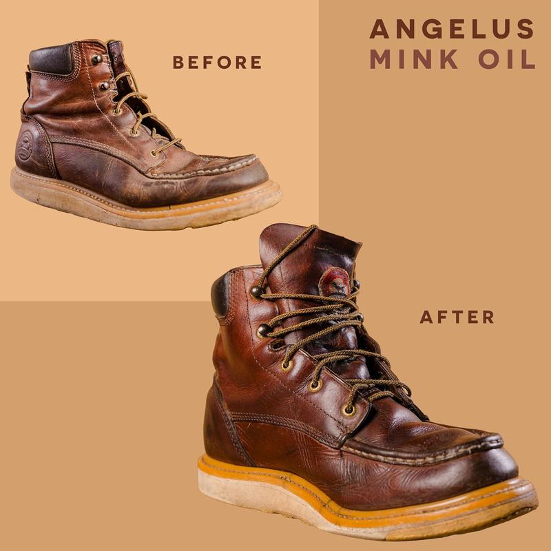 Angelus Mink Oil - Aerosol, Water-Proofs, Softens, And Rejuvenates Leather & Suede, Adds Longer Life To Leather. Restore Suede,