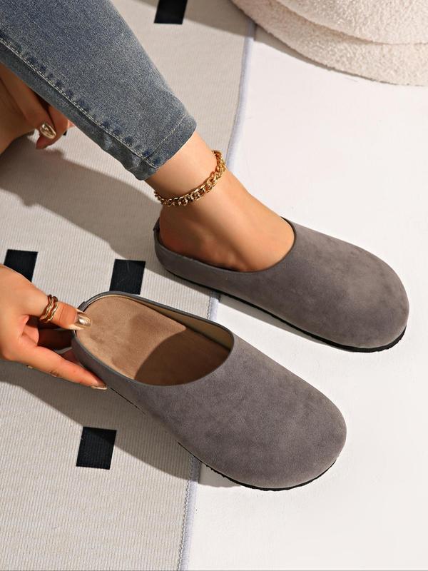 Women's Fashionable Solid Color Slip on Mule Flats, Casual Comfortable Soft Sole Slippers, All-match Commuter Shoes for Work & Daily Wear