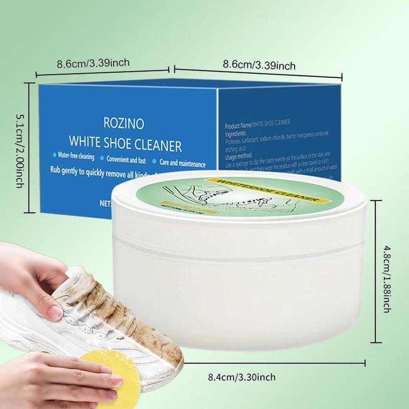 ROZINO White Shoe Cleaner - -Multi-purpose Multi-Functional Stain RemoverConvenient Cleaning Paste, Easy to Use, Lazy Man's Essentials deep cleaning