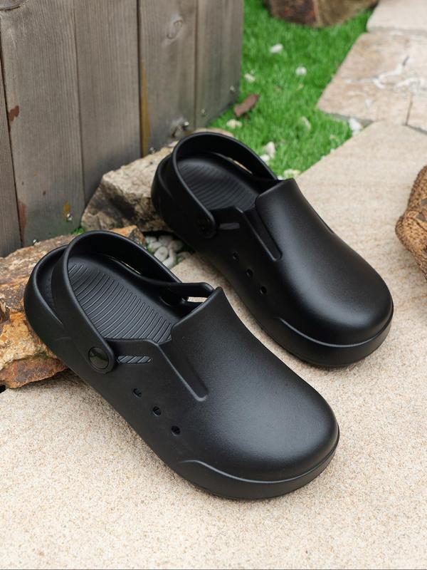 Women's Minimalist Round Toe Waterproof Plain Color Clogs, Casual Comfortable Non-slip Clogs, Fashionable Shoes for Indoor & Outdoor Wear