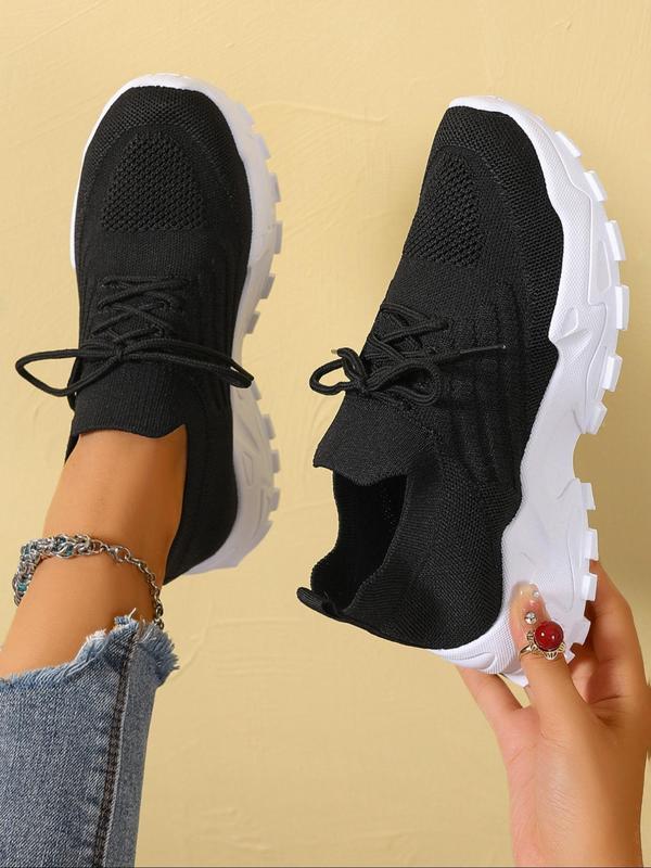 Women's Fashionable Lace Up Low Top Sneakers, Casual Comfortable Sports Running Shoes, Lightweight Breathable Sneakers for Daily Wear