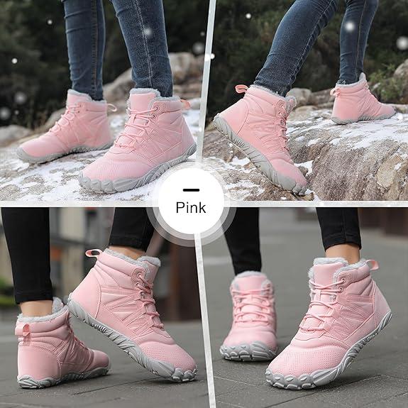 Womens Barefoot Boots Shoes Minimalist Mens Winter Snow Boots Warm Ankle Booties