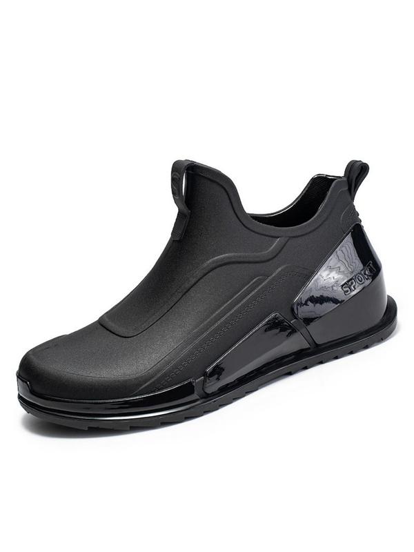 Men's Fashionable Plain Water Shoes, 2024 New Style Casual Lightweight Non-slip Slip on Water Shoes for Outdoor, Waterproof Shoes for Car Wash Fishing