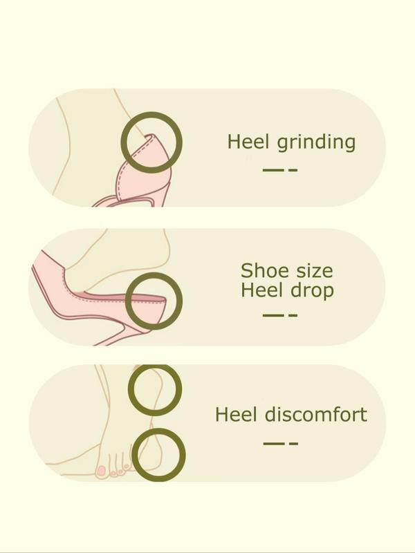 Silicone Heel Protector, Anti-slip Footpads for Women's High Heel Shoes, Simple Casual Heel Sticker Anti-wear, Two-in-one Double Protection for Daily Wear