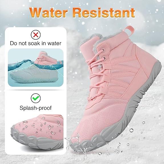 Womens Barefoot Boots Shoes Minimalist Mens Winter Snow Boots Warm Ankle Booties