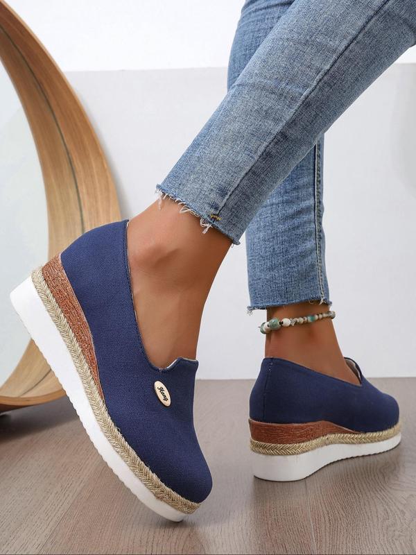 Women's Fashionable Wedge Shoes, Casual Comfortable Espadrilles for Daily Wear, Female All-match Round Toe Shoes for Daily Wear Espadrilles Shoes