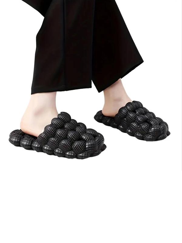 Unisex Simple Style Plain Color Bubble Slides, Casual Trendy Comfortable Home Slippers, Fashionable Slippers for Indoor & Outdoor Wear