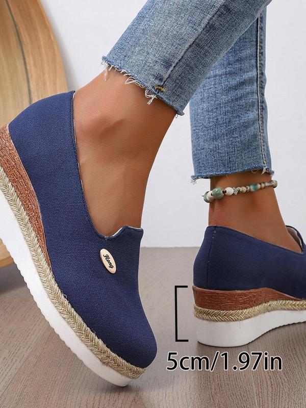 Women's Fashionable Wedge Shoes, Casual Comfortable Espadrilles for Daily Wear, Female All-match Round Toe Shoes for Daily Wear Espadrilles Shoes