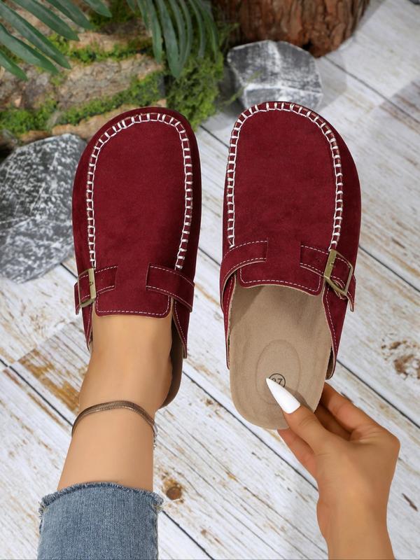 Women's Fashionable Plain Color Slip on Slippers, 2024 New Style Casual Comfortable Flat Slippers for Indoor Outdoor Wear, All-match Commuter Shoes for Work & Daily Wear