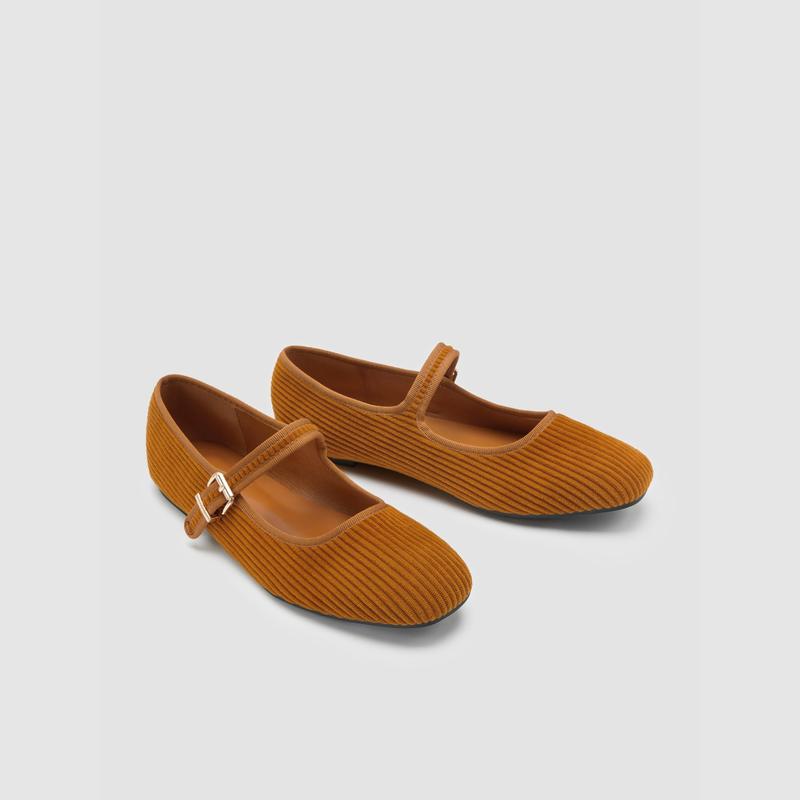 Cider [3 colors, size 6-11] CORDUROY MARY JANE FLATS