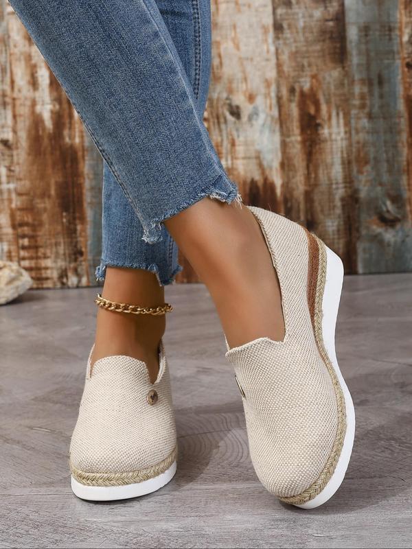 Women's Fashionable Wedge Shoes, Casual Comfortable Espadrilles for Daily Wear, Female All-match Round Toe Shoes for Daily Wear Espadrilles Shoes