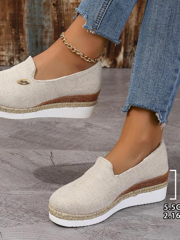 Women's Fashionable Wedge Shoes, Casual Comfortable Espadrilles for Daily Wear, Female All-match Round Toe Shoes for Daily Wear Espadrilles Shoes