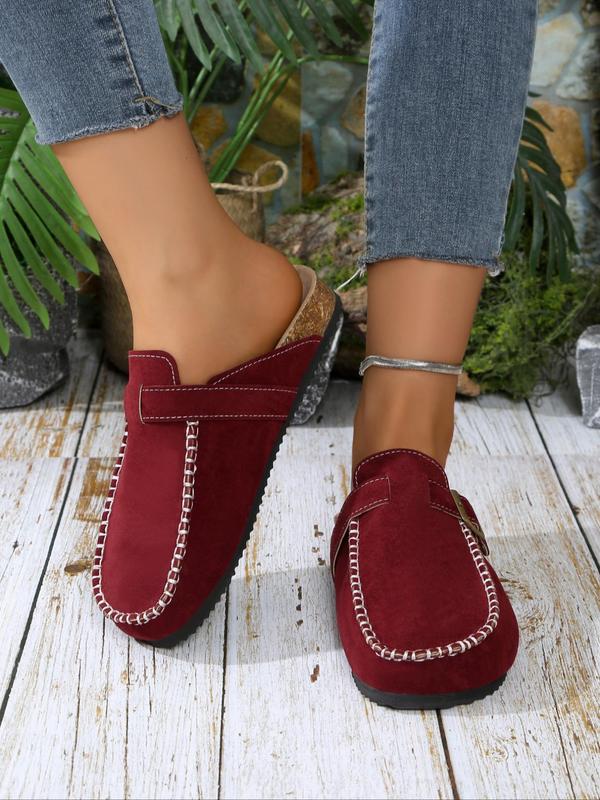 Women's Fashionable Plain Color Slip on Slippers, 2024 New Style Casual Comfortable Flat Slippers for Indoor Outdoor Wear, All-match Commuter Shoes for Work & Daily Wear