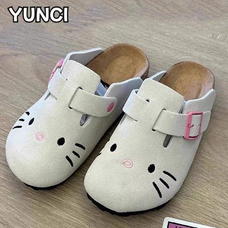 Unisex Cross Slip-On Clogs, Cute Cat Slipper - Sporty, Breathable, Sweat-Absorbent, and Soft for Everyday Comfort Footwear Boy