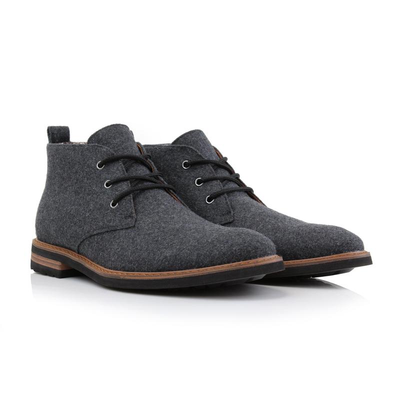 Ferro Aldo Pablo classic chukka boots with wool, in Charcoal, Men's Size 6.5 - 13