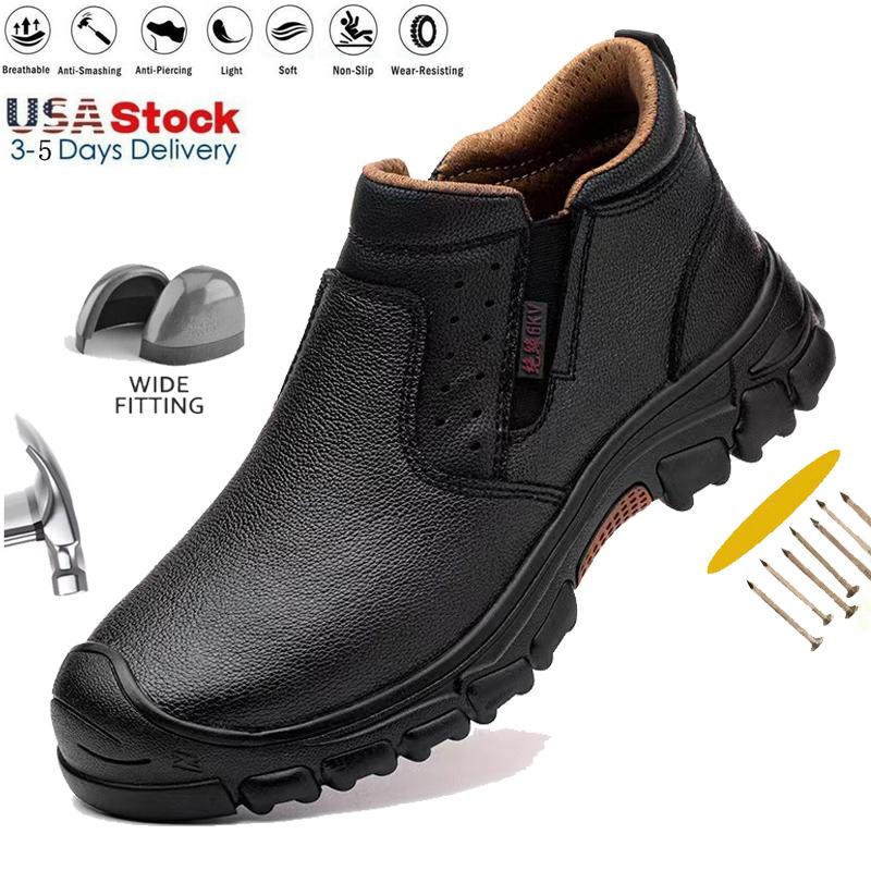 Mens Work Boots Indestructible Shoes Composite Toe Safety Shoes Waterproof Footwear Boy Walking Shoes Closed