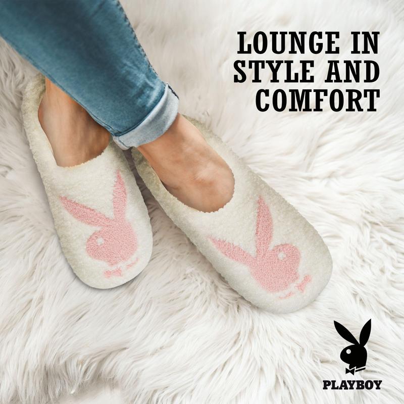 Playboy Womens Slippers Gifts for Women Extra Cozy Fuzzy House Slippers Slip On