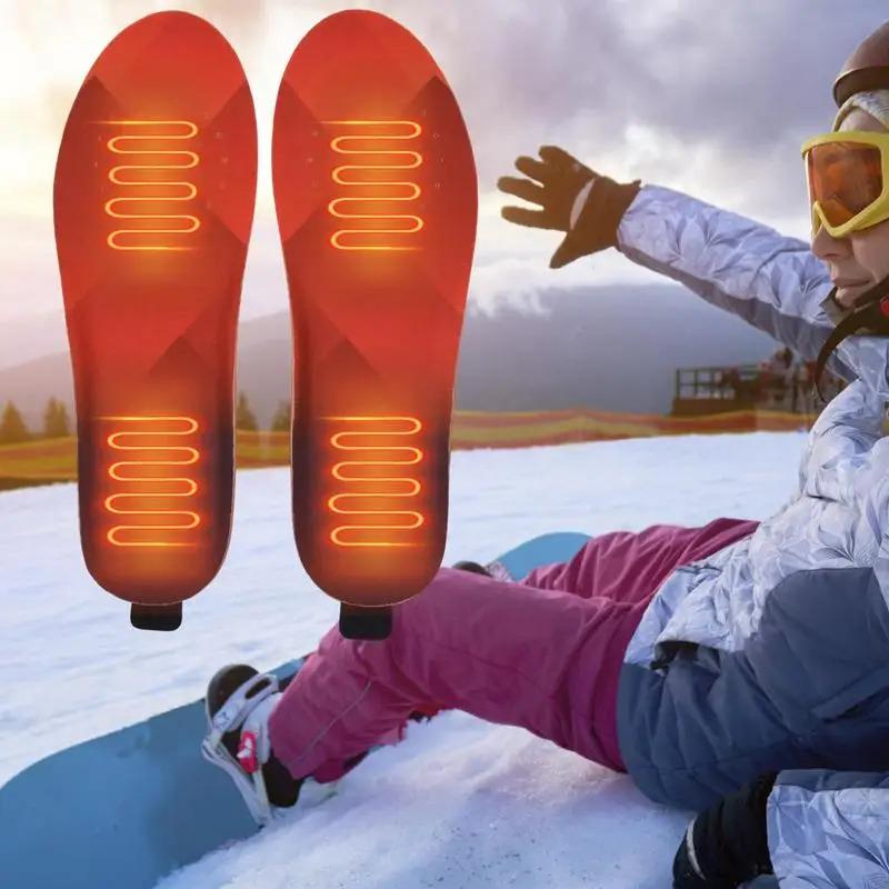 USB Rechargeable Heated Insoles for Men and Women Remote Control Foot Warmer Electric Heated Insoles for Outdoor Hunting