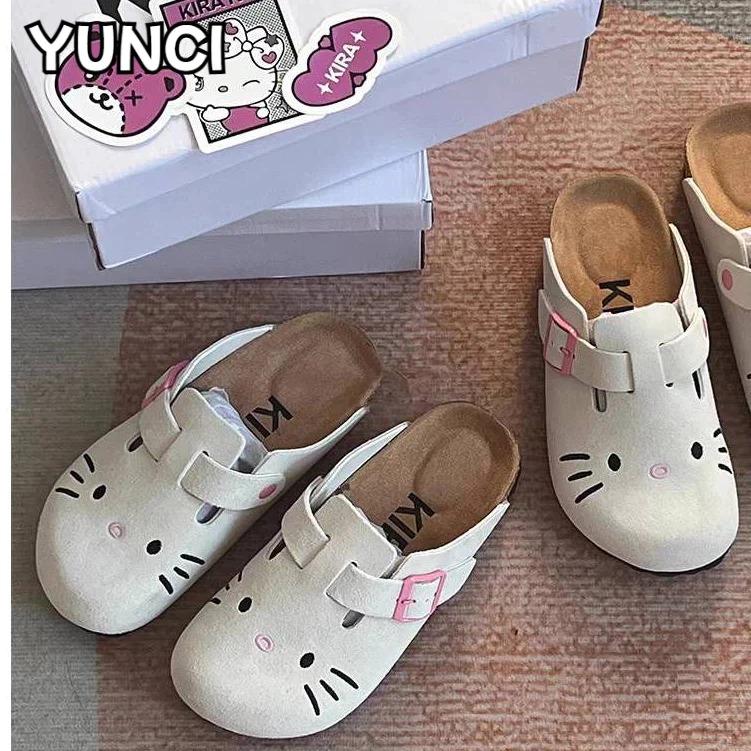 Unisex Cross Slip-On Clogs, Cute Cat Slipper - Sporty, Breathable, Sweat-Absorbent, and Soft for Everyday Comfort Footwear Boy