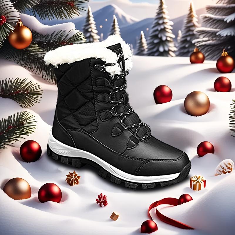 Winter Warmth Snow Boots - Fur Lined, Waterproof, Lightweight, Anti-Slip, Calf High, Ankle Boots for Ladies with Warm Insulation and Grip Soles for Outdoor Walking Footwear Women Footwear Women Footwear Women Shoe Girl