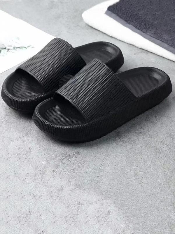 Unisex Simple Style Plain Color Slides, Casual Soft Comfortable Home Slippers, Non-slip Slippers for Indoor & Outdoor Wear