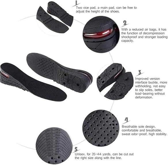 3 Layer Height Increase Insoles for Men and Women - 3cm-6cm Taller Heel Insert for Footwear Comfort