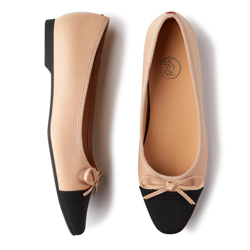 Trary Flat Shoes Women Pointed Toe Flats for Women Two-Tone Cap Toe Ballet Flats Shoes Comfortable Dressy Casual Slip-on Work Daily Soft Flat Shoes