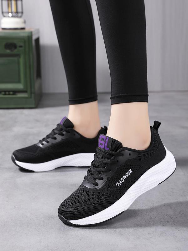 Women's Fashionable Lace Up Low Top Sneakers, Casual Comfortable Breathable Sports Running Shoes,  Designer Sneakers for Summer 2024