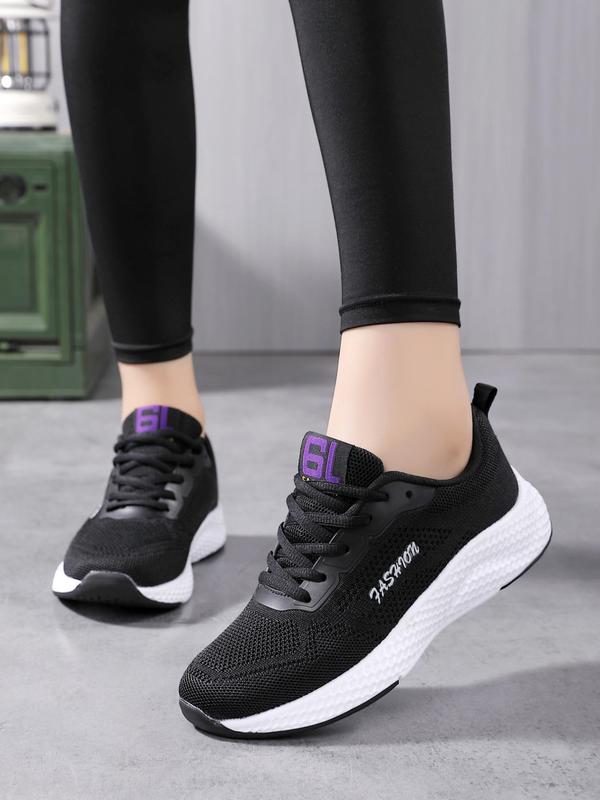 Women's Fashionable Lace Up Low Top Sneakers, Casual Comfortable Breathable Sports Running Shoes,  Designer Sneakers for Summer 2024