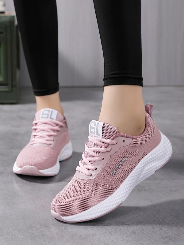 Women's Fashionable Lace Up Low Top Sneakers, Casual Comfortable Breathable Sports Running Shoes,  Designer Sneakers for Summer 2024