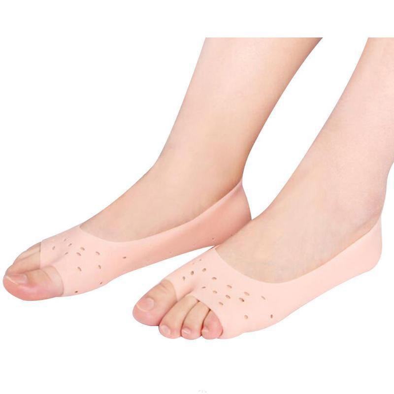 Open Toe Silicone Pedicure Tool Anti Dryness Fish Mouth Socks Heels Shoes Insole Moisturizing Gel Socks Foot Care