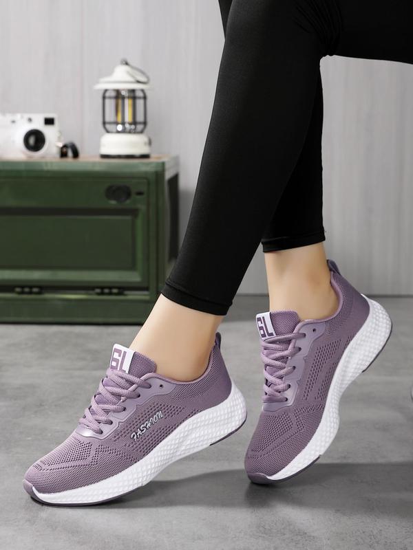 Women's Fashionable Lace Up Low Top Sneakers, Casual Comfortable Breathable Sports Running Shoes,  Designer Sneakers for Summer 2024