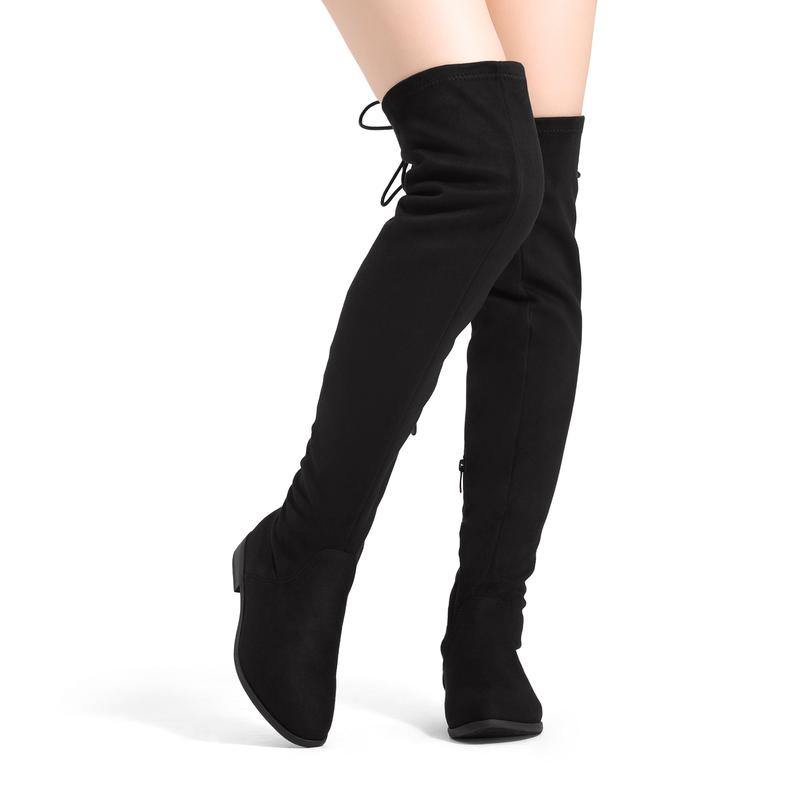 Dream Pairs Women's Low Heel Thigh High Boots