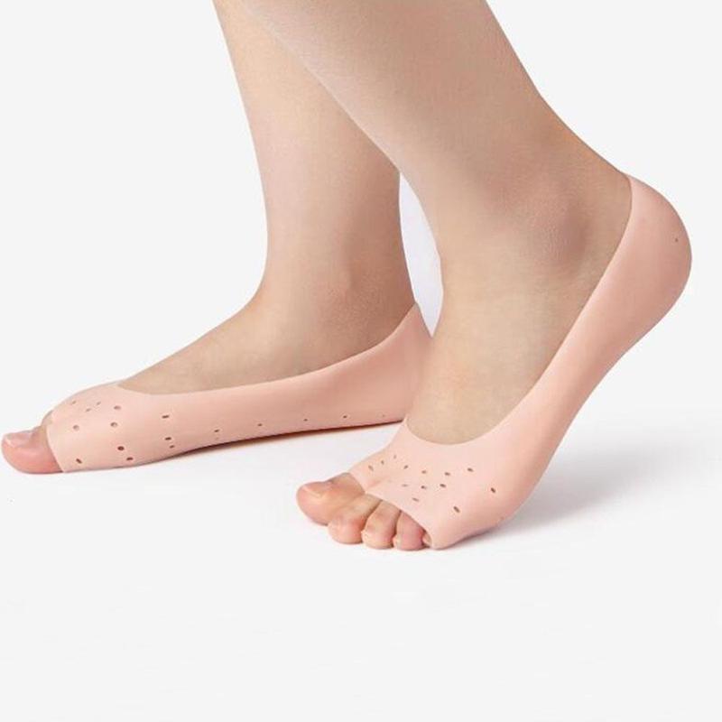 Open Toe Silicone Pedicure Tool Anti Dryness Fish Mouth Socks Heels Shoes Insole Moisturizing Gel Socks Foot Care