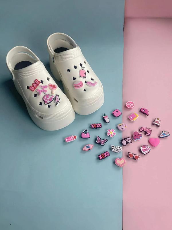 Cute Y2k Shoe Charms for Clogs, Butterfly & Heart & Letter & Animal Design Shoe Decorations, Fashionable Shoes Decoration for Women & Girls