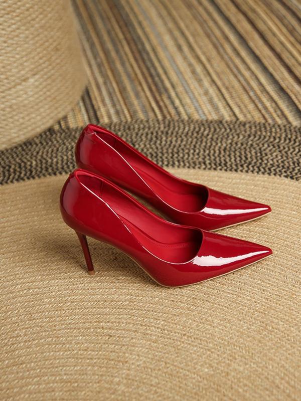 Women's Fashionable Solid Color Pointed Toe High Heel Pumps Shoes, Elegant Slip on Shoes for Party, Daily Wear, Comfortable Shoes for Women & Girls and Outdoor, Footwear, Classy Heeled Stylish Gift