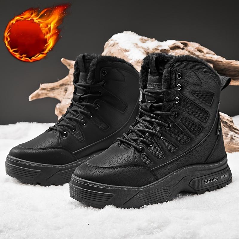 Men's Winter Snow Boots - Warm, Non-Slip, High-Top with Plush Lining for Outdoor & Casual Wear Boy Shoe