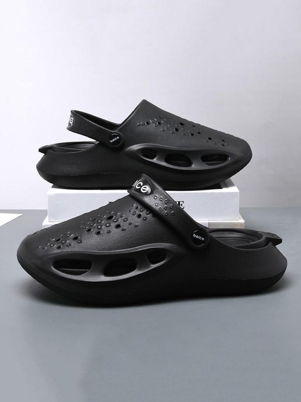 Men's Hollow Out Vented Clogs As Gift, Trendy Non-slip Clogs, Summer Beach Slippers, Comfortable Soft EVA Slippers for Indoor & Outdoor Wear