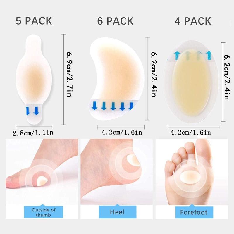 Adhesive Gel Blister Covers, 15pcs Skin Protection Blister Patches, Foot Heel Protectors, Sports & Outdoor Accessories