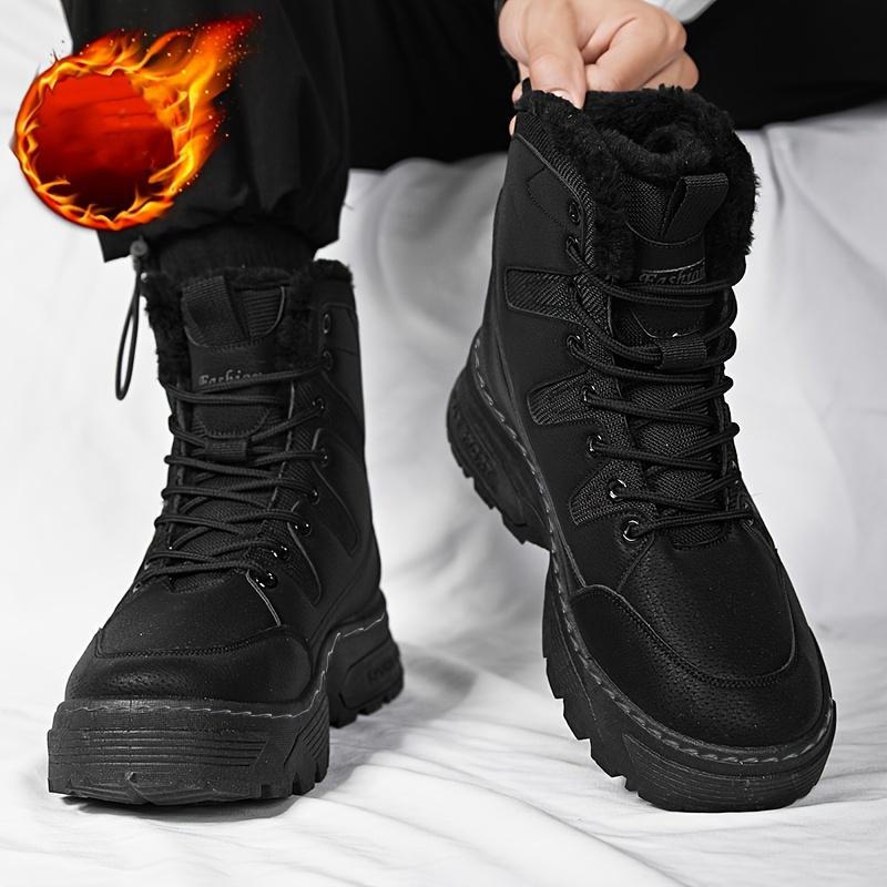 Men's Winter Snow Boots - Warm, Non-Slip, High-Top with Plush Lining for Outdoor & Casual Wear Boy Shoe