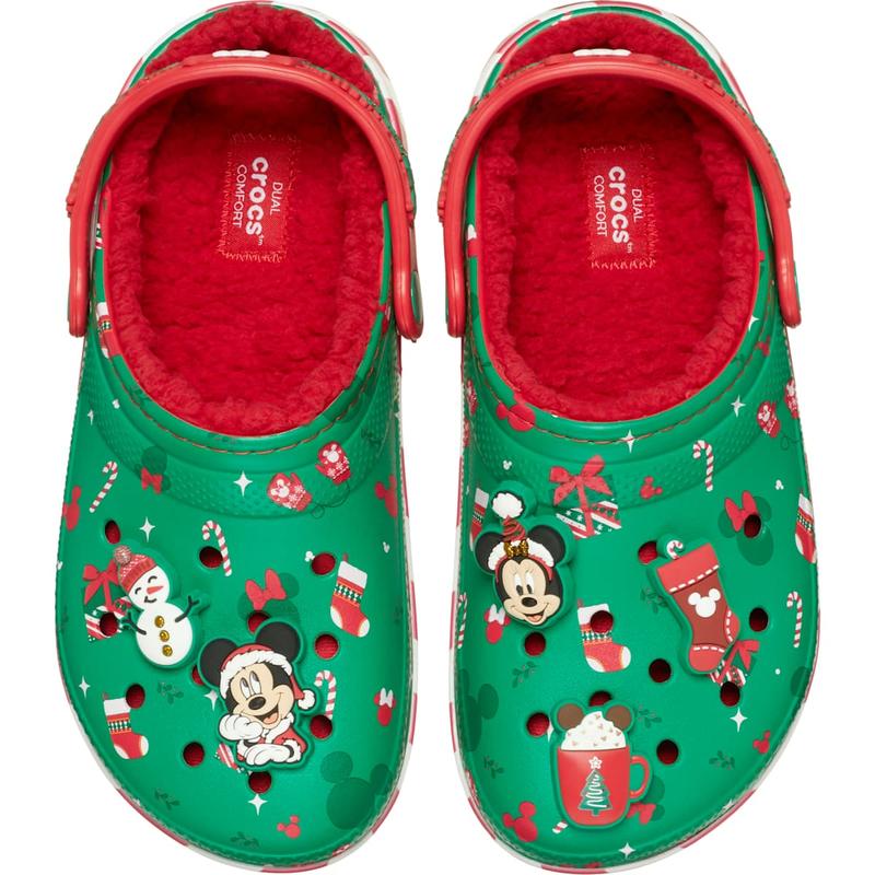 Crocs Unisex Adult Mickey Holiday Classic Lined Clogs, Lightweight Comfortable Fuzzy Slippers