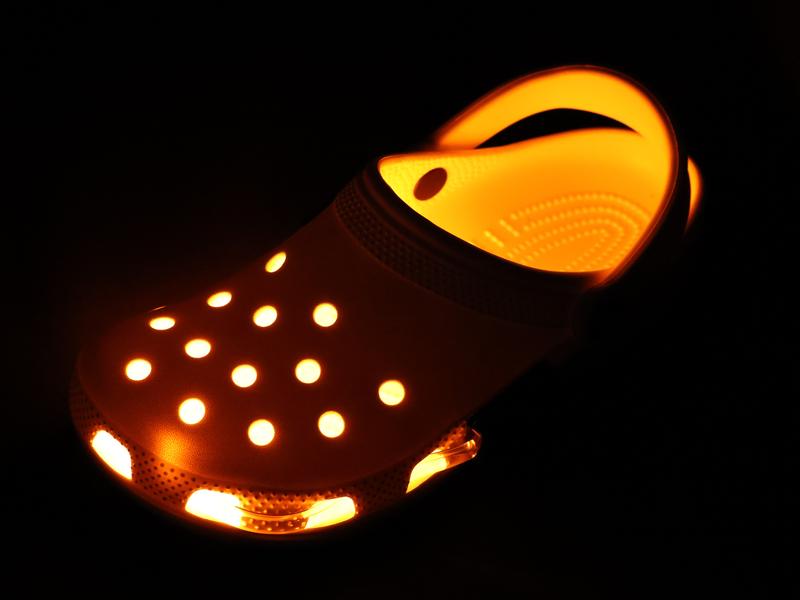 Johnny Lights Original Orange Croc Jibbitz Shoe Light Clog Slide Neon Cool cute cartoon