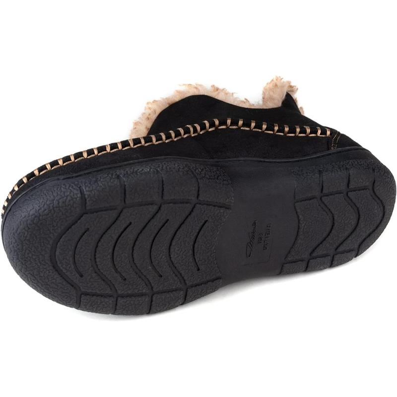 Men's Moccasin Bootie Slippers With Cozy Memory Foam, Winter Warm Fuzzy Indoor Outdoor House Shoes