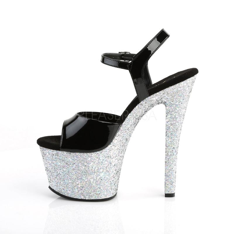 7 Inch Heel SKY-309LG Silver Glitter