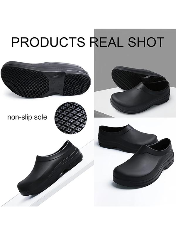 Men's Summer 2024 Minimalist Casual Clogs, Plain Color Non-slip Waterproof Safety Work Shoes, Comfy Soft Slip on Clogs for Daily Wear, Boy's Comfort Walking Shoes, Footwear