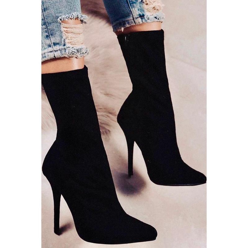 Guilt Trip Heel Ankle Boots - Black